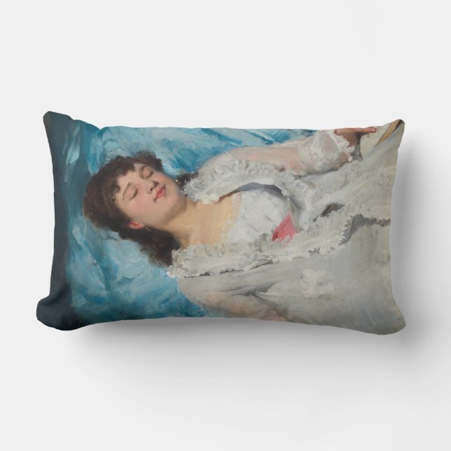 Elegant Sleeping French Woman (Sweet Repose) Lumbar Pillow (Front)