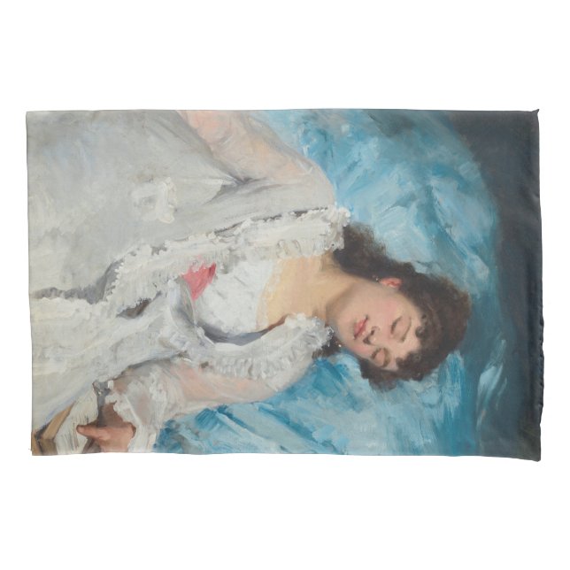 Elegant Sleeping French Woman (Sweet Repose) Pillow Case (Front-Left)