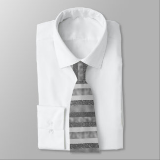 Elegant Sliver Stripe Neck Tie