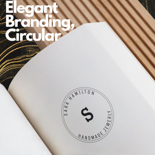 Elegant Small Business Branding Circular Rubber Stamp