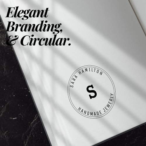 Elegant Small Business Branding Circular  Self_inking Stamp