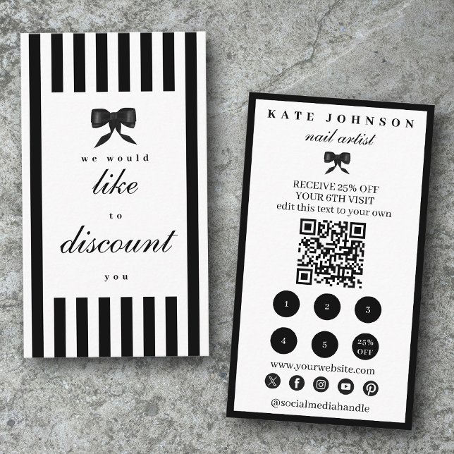 Elegant Small Business Customer Loyalty Discount  Card (Elegant Small Business Customer Loyalty Discount Business Card)