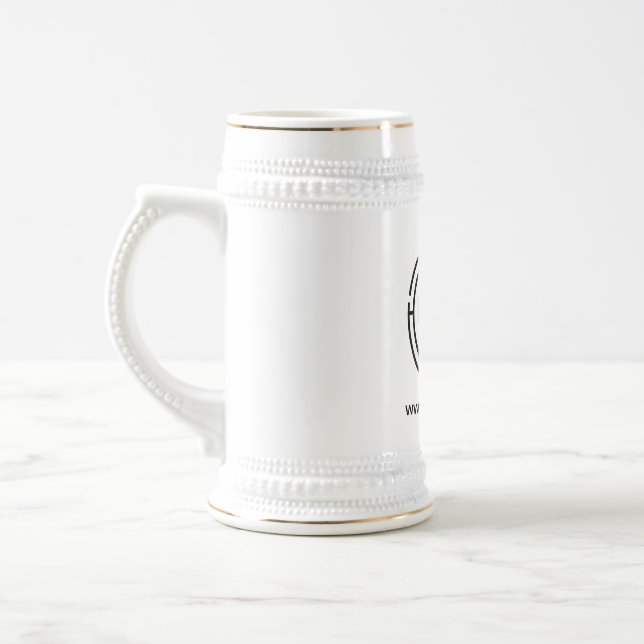 Elegant Small Business Logo Promotional Branding  Beer Stein (Left)