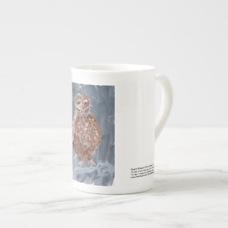 Elegant small owl with gray background mug