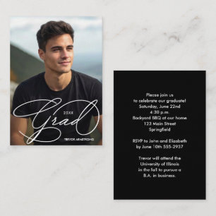 Elegant Small Photo Graduation Party Enclosure Card