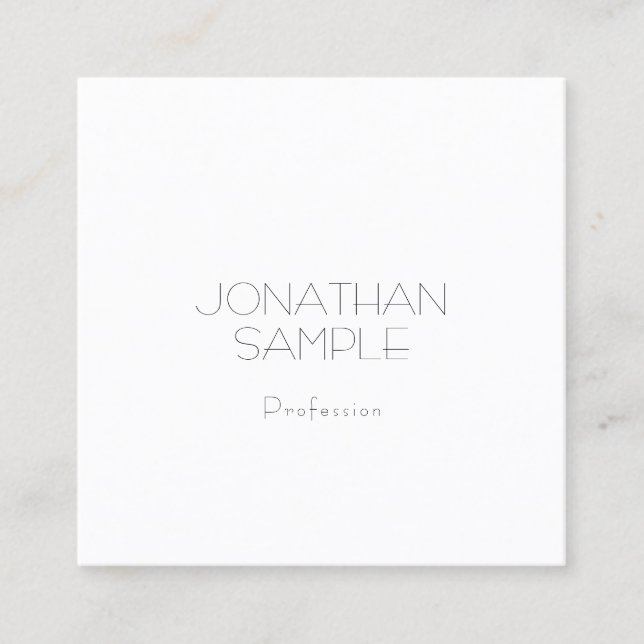 Elegant Smart Square Design Luxury Modern Plain Business Card (Front)