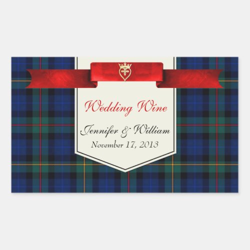 Elegant Smith Plaid Wine Label Sticker