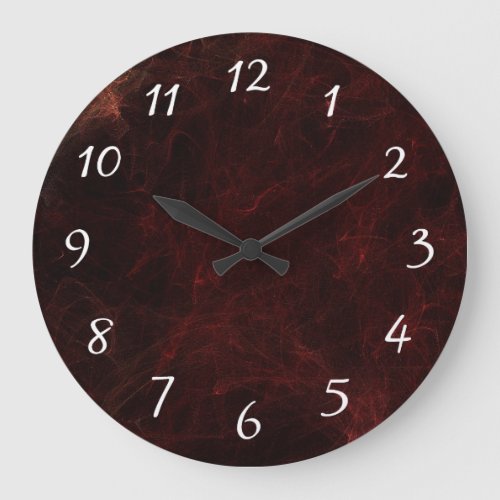 Elegant Smoke and Fire Abstract Design Large Clock