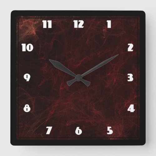 Elegant Smoke and Fire Abstract Design Square Wall Clock
