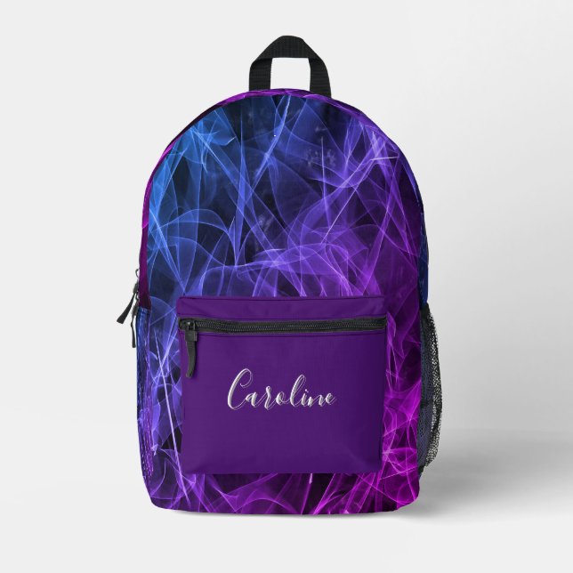 Elegant Smoke Swirl Personalized Backpack (Front)