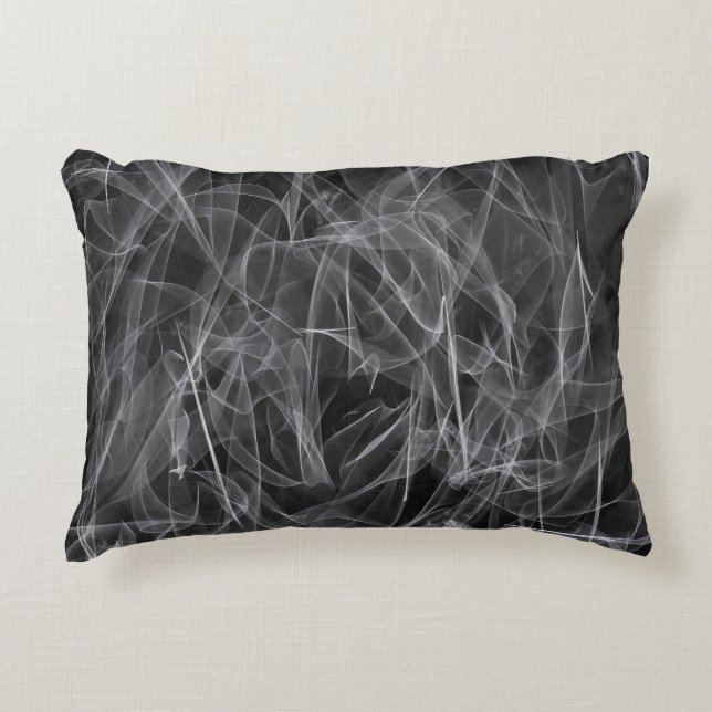 Elegant Smoke Swirl Texture Accent Pillow (Front)