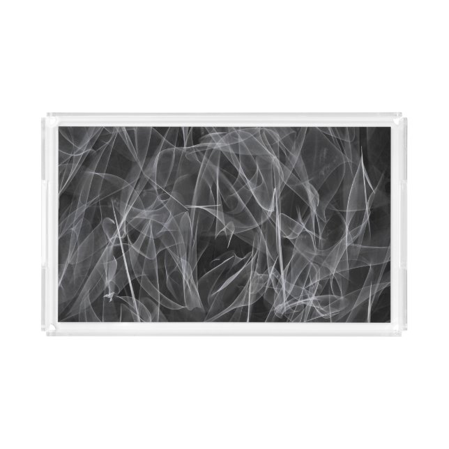 Elegant Smoke Swirl Texture Acrylic Tray (Front)
