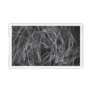 Elegant Smoke Swirl Texture Acrylic Tray