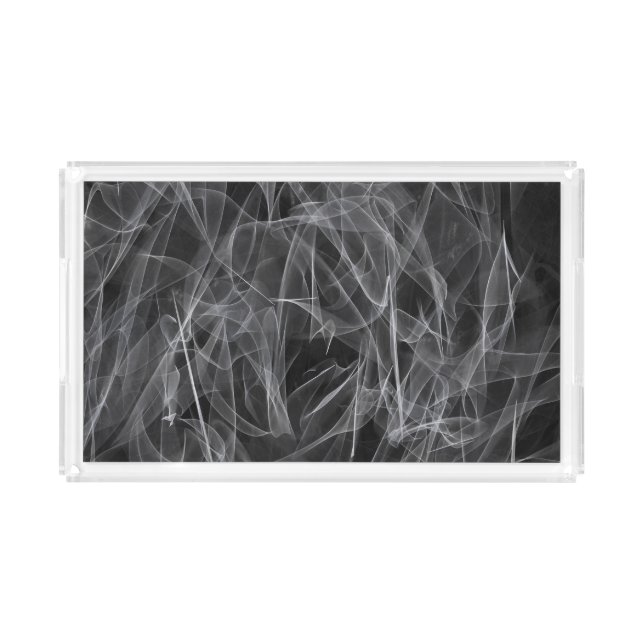 Elegant Smoke Swirl Texture Acrylic Tray (Front)