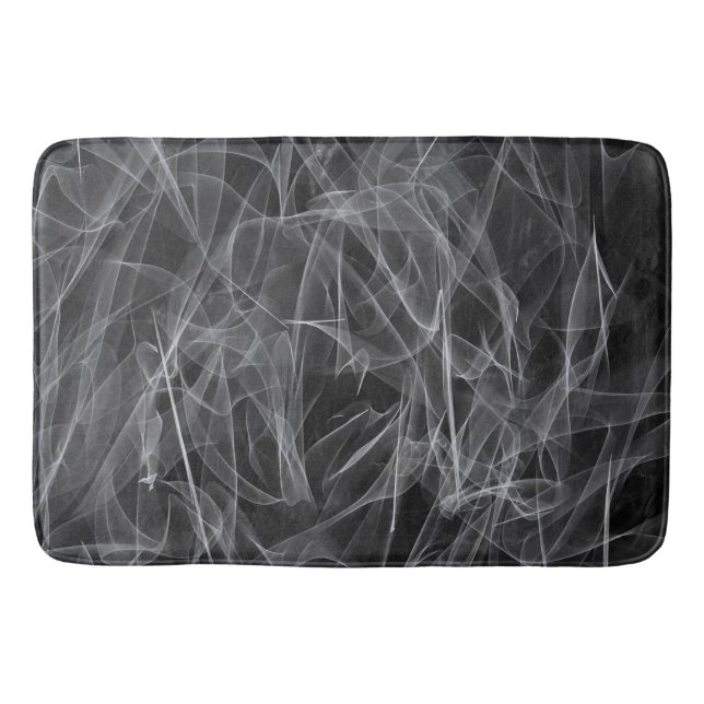 Elegant Smoke Swirl Texture Bath Mat (Front)