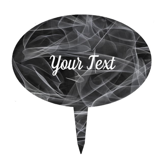 Elegant Smoke Swirl Texture Cake Topper (Front)