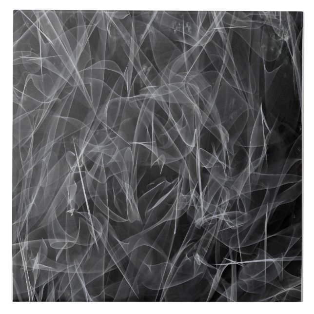 Elegant Smoke Swirl Texture Ceramic Tile (Front)