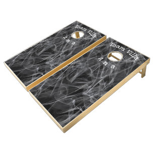 Elegant Smoke Swirl Texture Cornhole Set