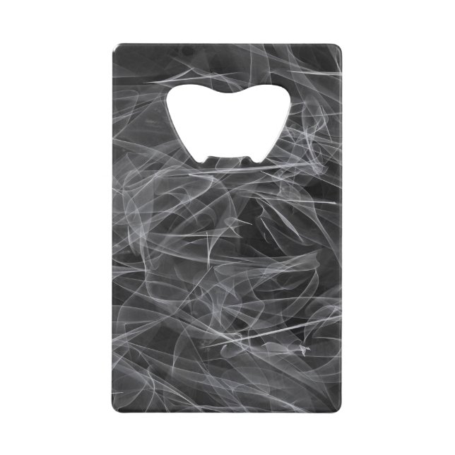 Elegant Smoke Swirl Texture Credit Card Bottle Opener (Front)