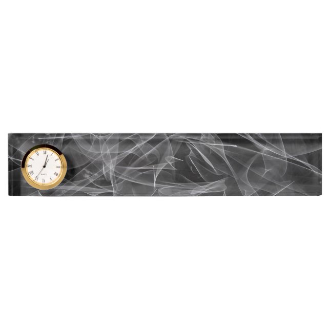 Elegant Smoke Swirl Texture Desk Name Plate (Front)