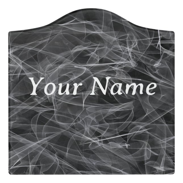 Elegant Smoke Swirl Texture Door Sign (Large Crest Front)