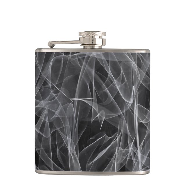 Elegant Smoke Swirl Texture Flask (Front)