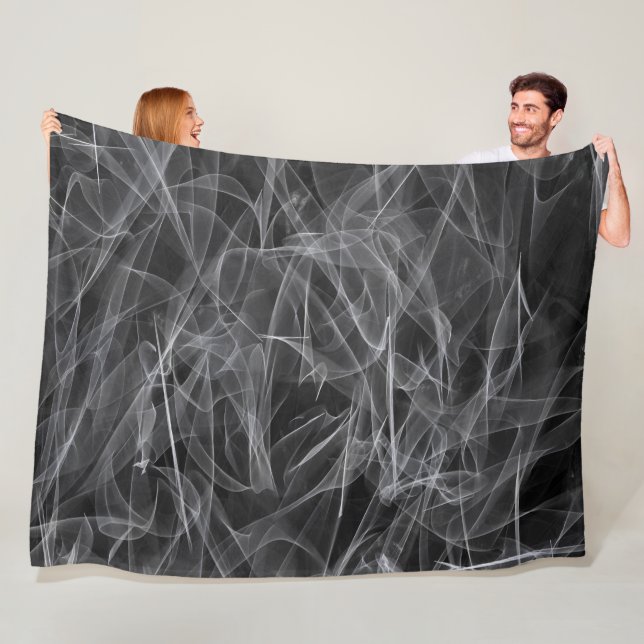 Elegant Smoke Swirl Texture Fleece Blanket (In Situ)