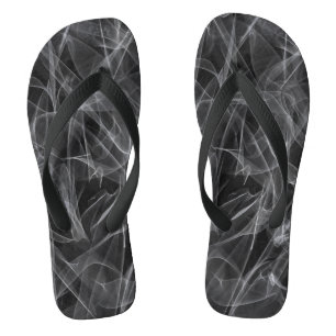 Elegant Smoke Swirl Texture Flip Flops