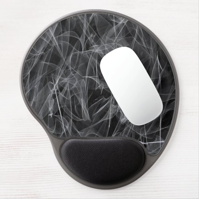 Elegant Smoke Swirl Texture Gel Mouse Pad (Left Side)