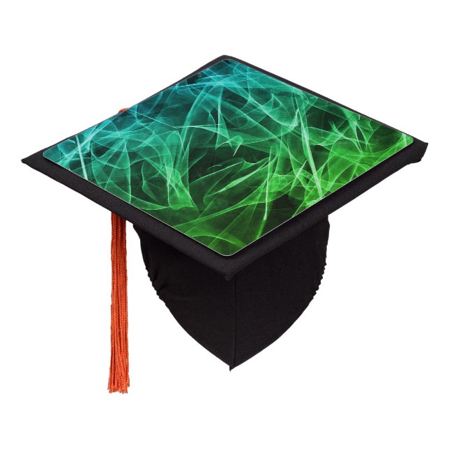 Elegant Smoke Swirl Texture Graduation Cap Topper (Angled)