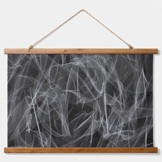 Elegant Smoke Swirl Texture Hanging Tapestry (Front)