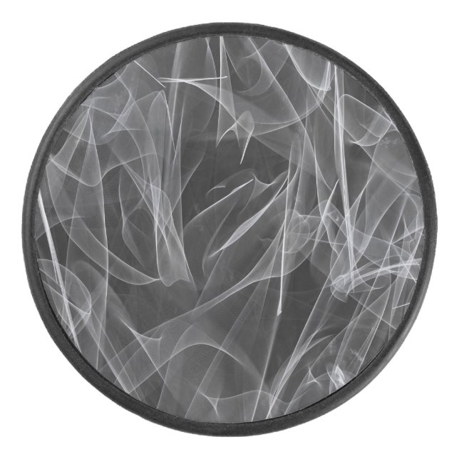 Elegant Smoke Swirl Texture Hockey Puck (Front)