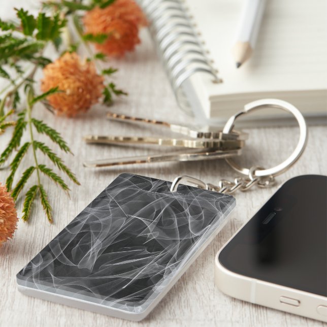 Elegant Smoke Swirl Texture Keychain (Front Right)