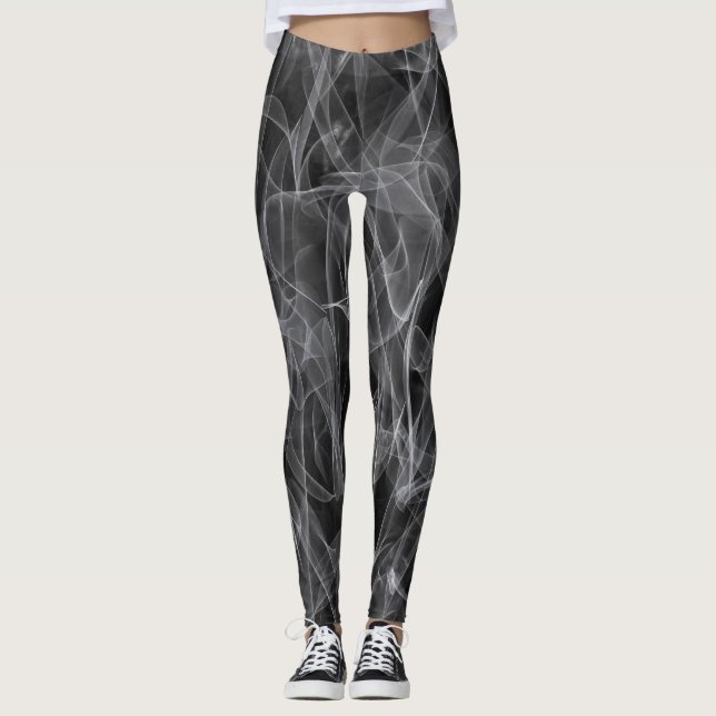 Elegant Smoke Swirl Texture Leggings (Front)