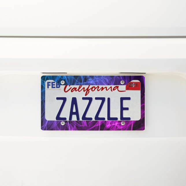 Elegant Smoke Swirl Texture License Plate Frame (On Car)