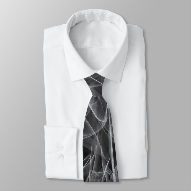 Elegant Smoke Swirl Texture Neck Tie (Tied)