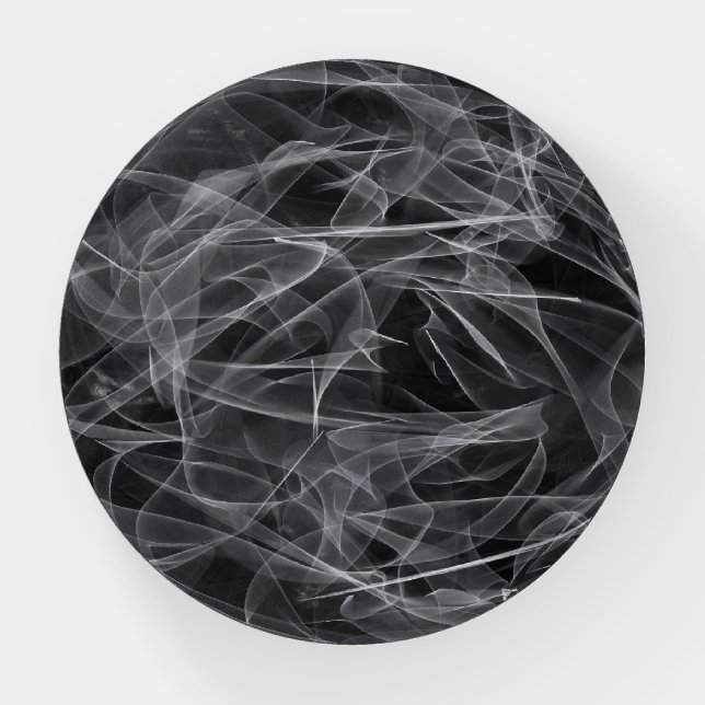 Elegant Smoke Swirl Texture Paperweight (Front)