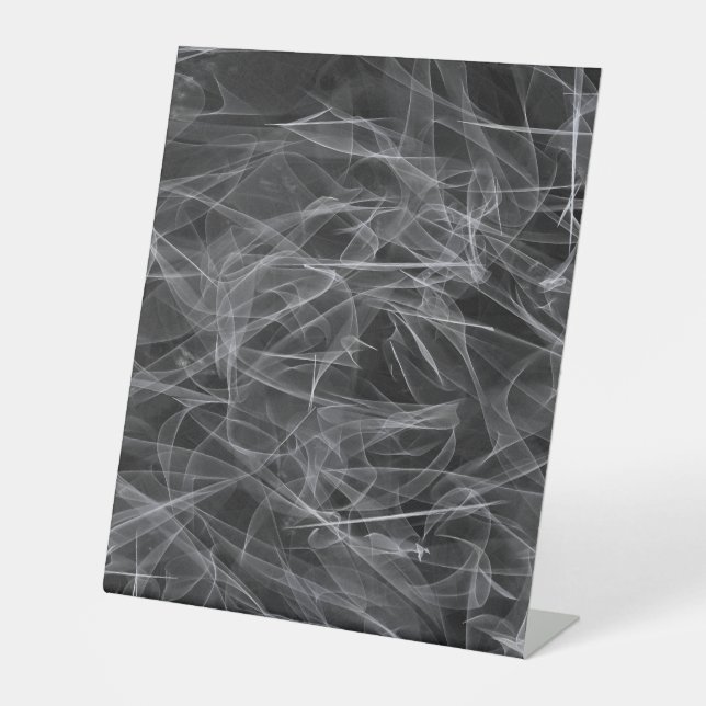 Elegant Smoke Swirl Texture Pedestal Sign (Front)