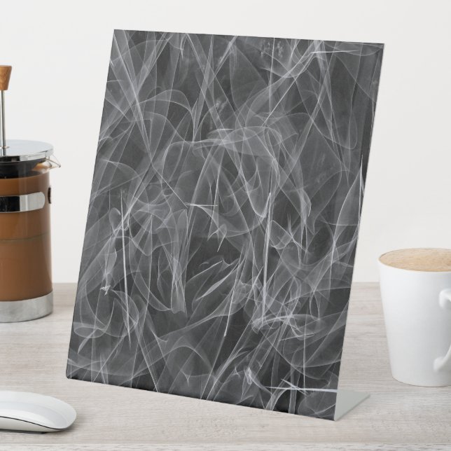 Elegant Smoke Swirl Texture Pedestal Sign (In SItu)