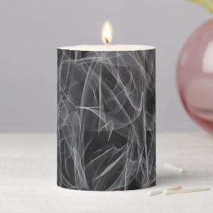 Elegant Smoke Swirl Texture Pillar Candle