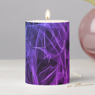 Elegant Smoke Swirl Texture Pillar Candle