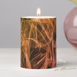 Elegant Smoke Swirl Texture Pillar Candle