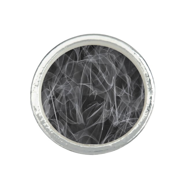 Elegant Smoke Swirl Texture Ring (Front)