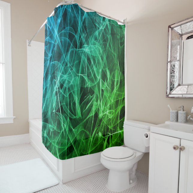 Elegant Smoke Swirl Texture Shower Curtain (In Situ)