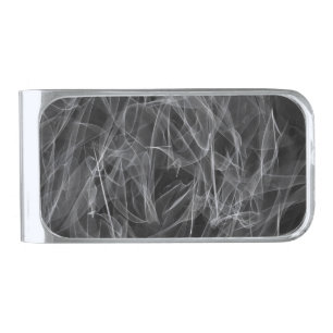 Elegant Smoke Swirl Texture Silver Finish Money Clip