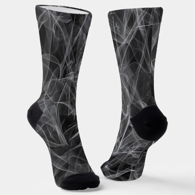 Elegant Smoke Swirl Texture Socks (Angled)