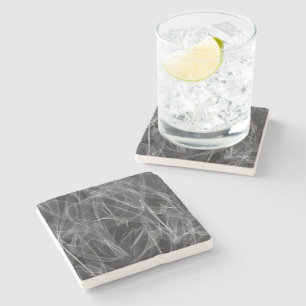 Elegant Smoke Swirl Texture Stone Coaster
