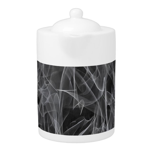 Elegant Smoke Swirl Texture Teapot (Front)