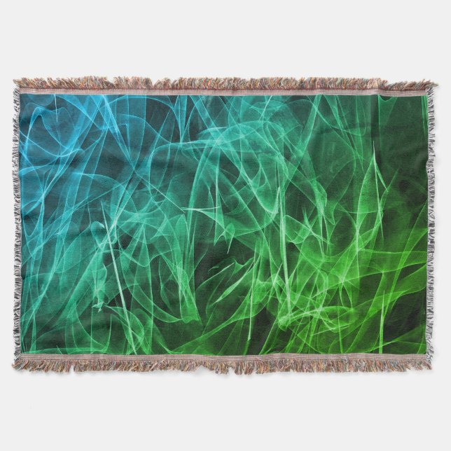 Elegant Smoke Swirl Texture Throw Blanket (Front)