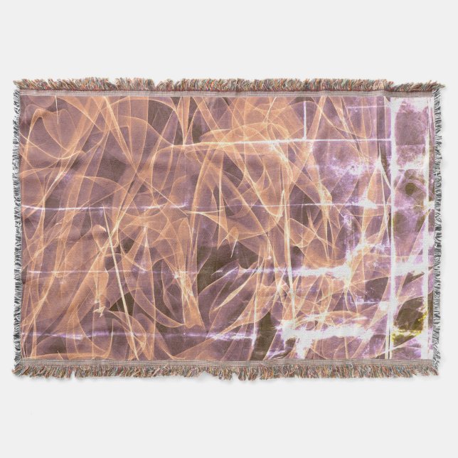 Elegant Smoke Swirl Texture Throw Blanket (Front)